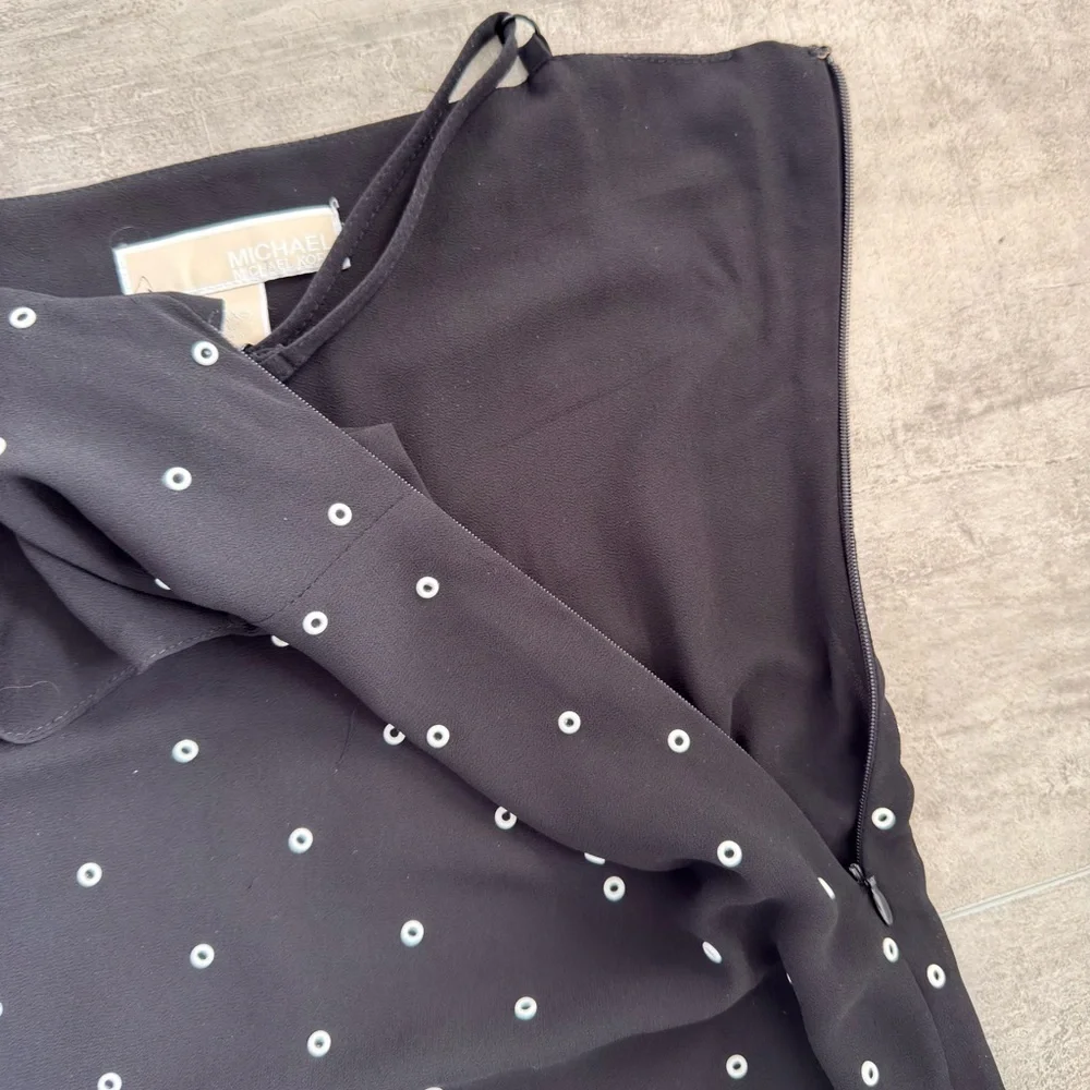 MICHAEL KORS Grommeted Georgette Black Slip Dress Sz XXS